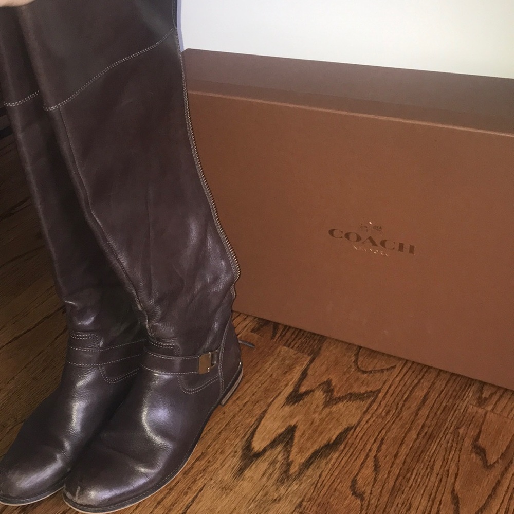 Coach Madeline Calf Boots in Chestnut